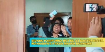 Sidang Paripurna HUT ke-23 Banten Ricuh, Mahasiswa Paksa Masuk Ruangan