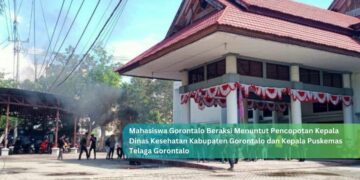 Mahasiswa Gorontalo Beraksi Menuntut Pencopotan Kepala Dinas Kesehatan Kabupaten Gorontalo dan Kepala Puskemas Telaga Gorontalo